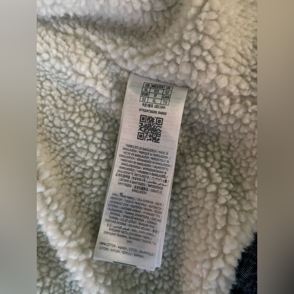 GUESS Men’s Sherpa Lined Denim Jacket | Blue Jean Trucker Coat - Picture 10 of 10